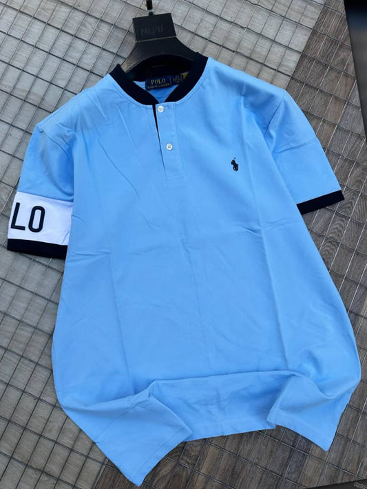 Men's Short Sleeve Blue Shirt -PRL2