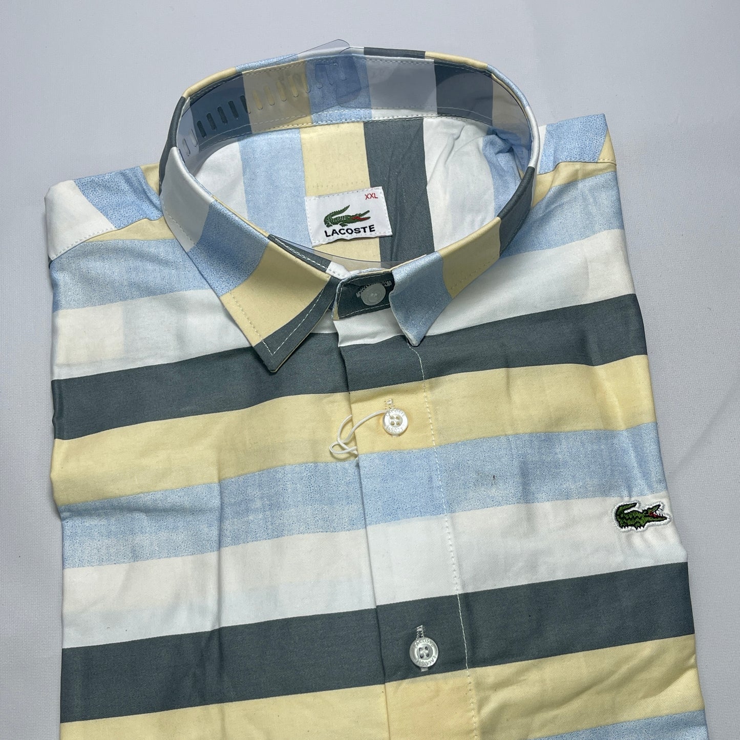 Men Custom Fit Blue Striped Shirt -LS01