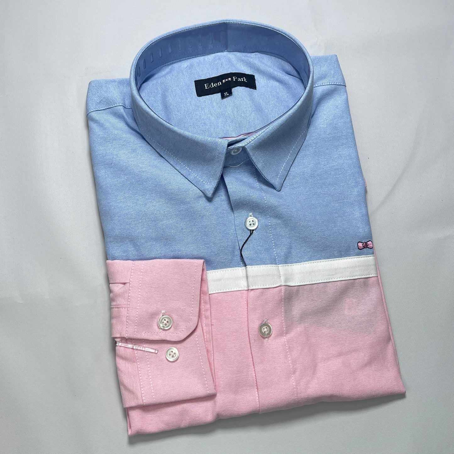 Eden Park Dual-Tone Blue and Pink Oxford Long Sleeve