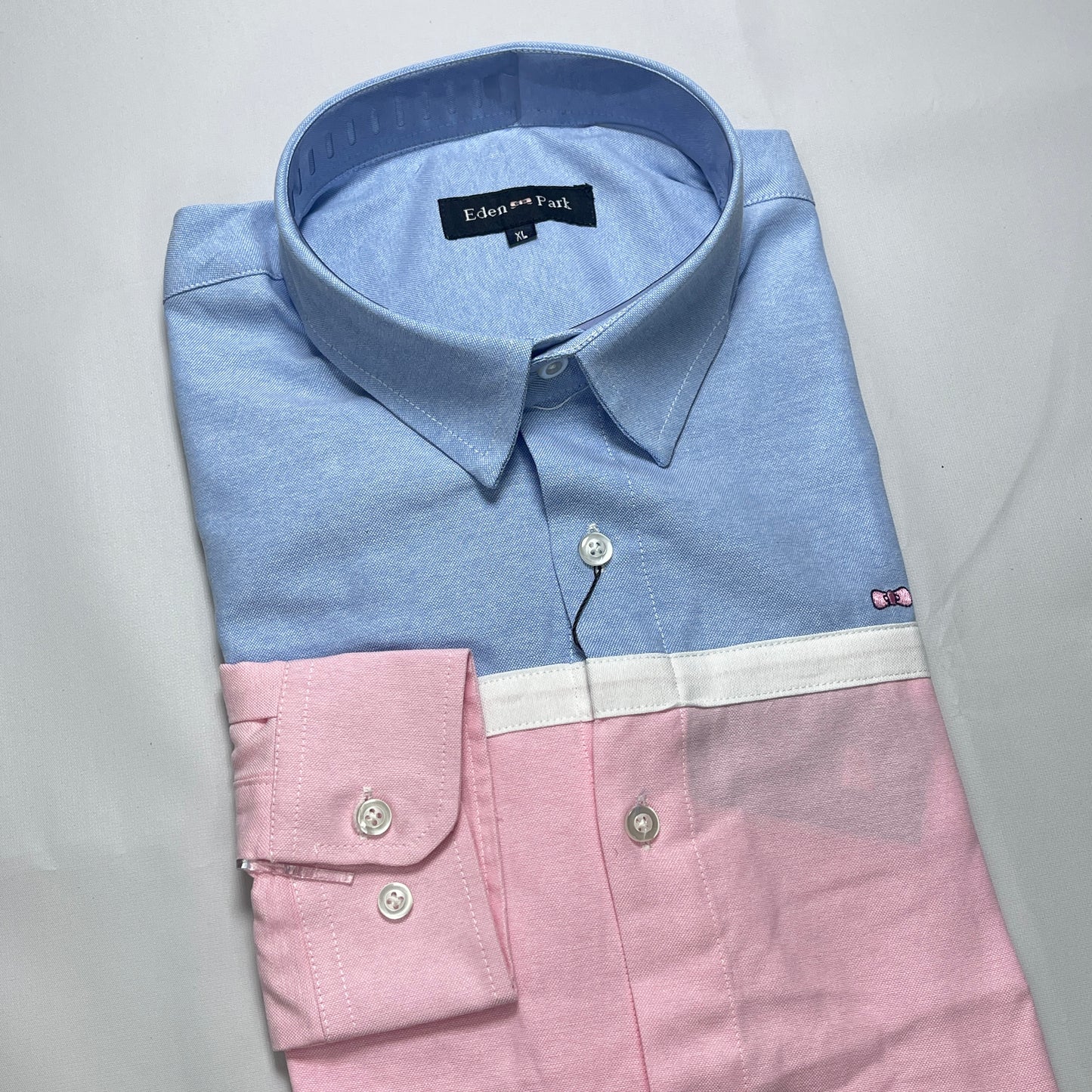 Eden Park Dual-Tone Blue and Pink Oxford Long Sleeve