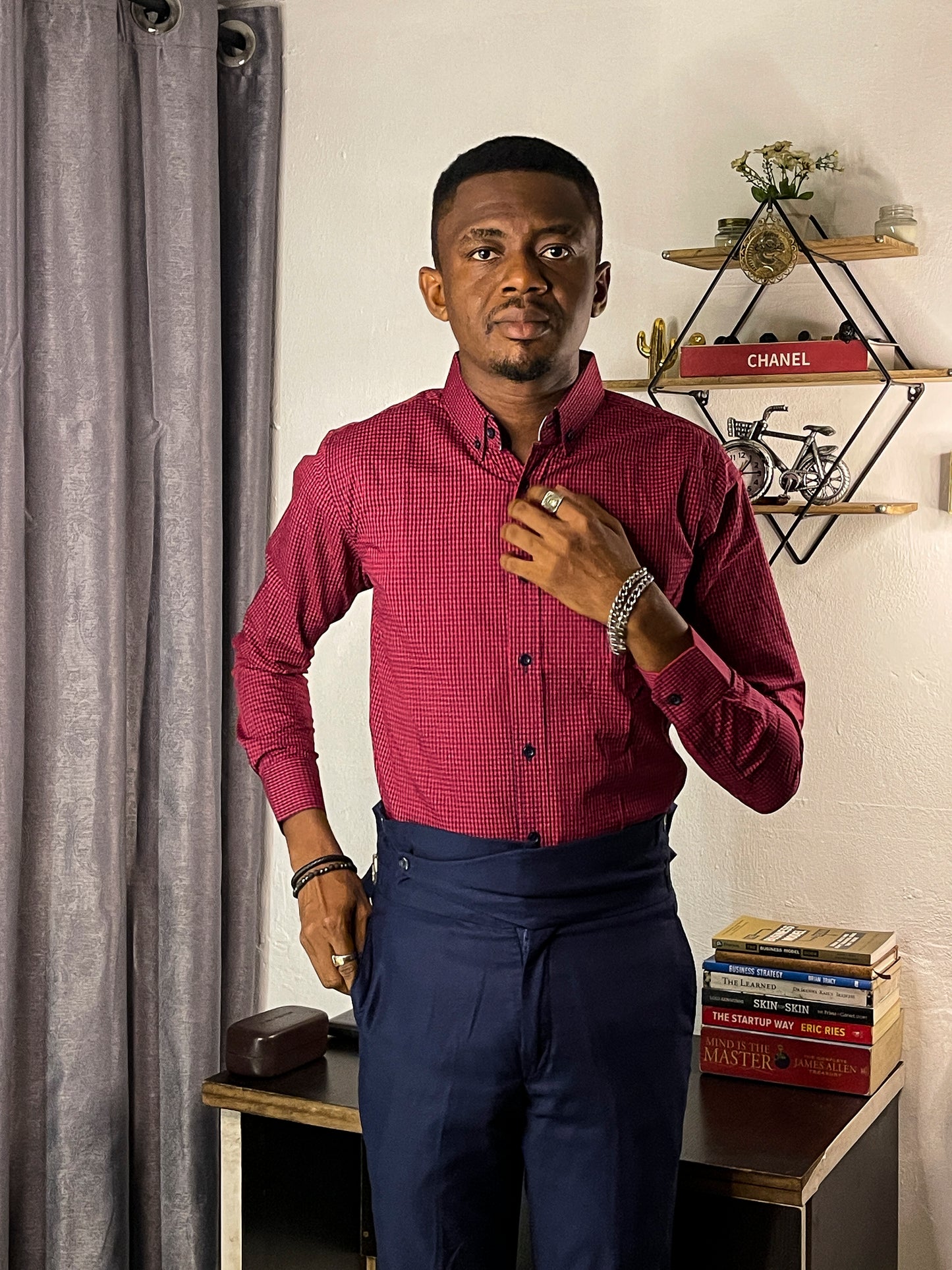 Men's Custom Slim Fit Oxford Long Sleeve -THL 207