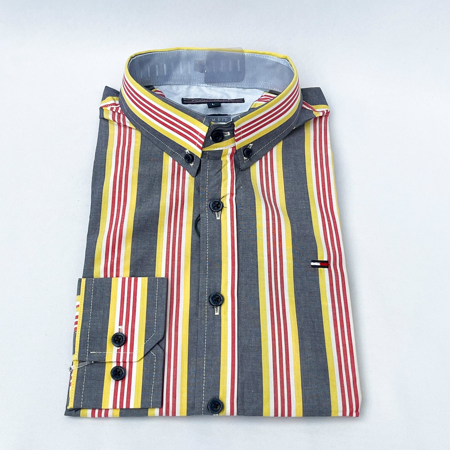 Men's Custom Slim Fit Oxford Striped Long Sleeves -THL 249