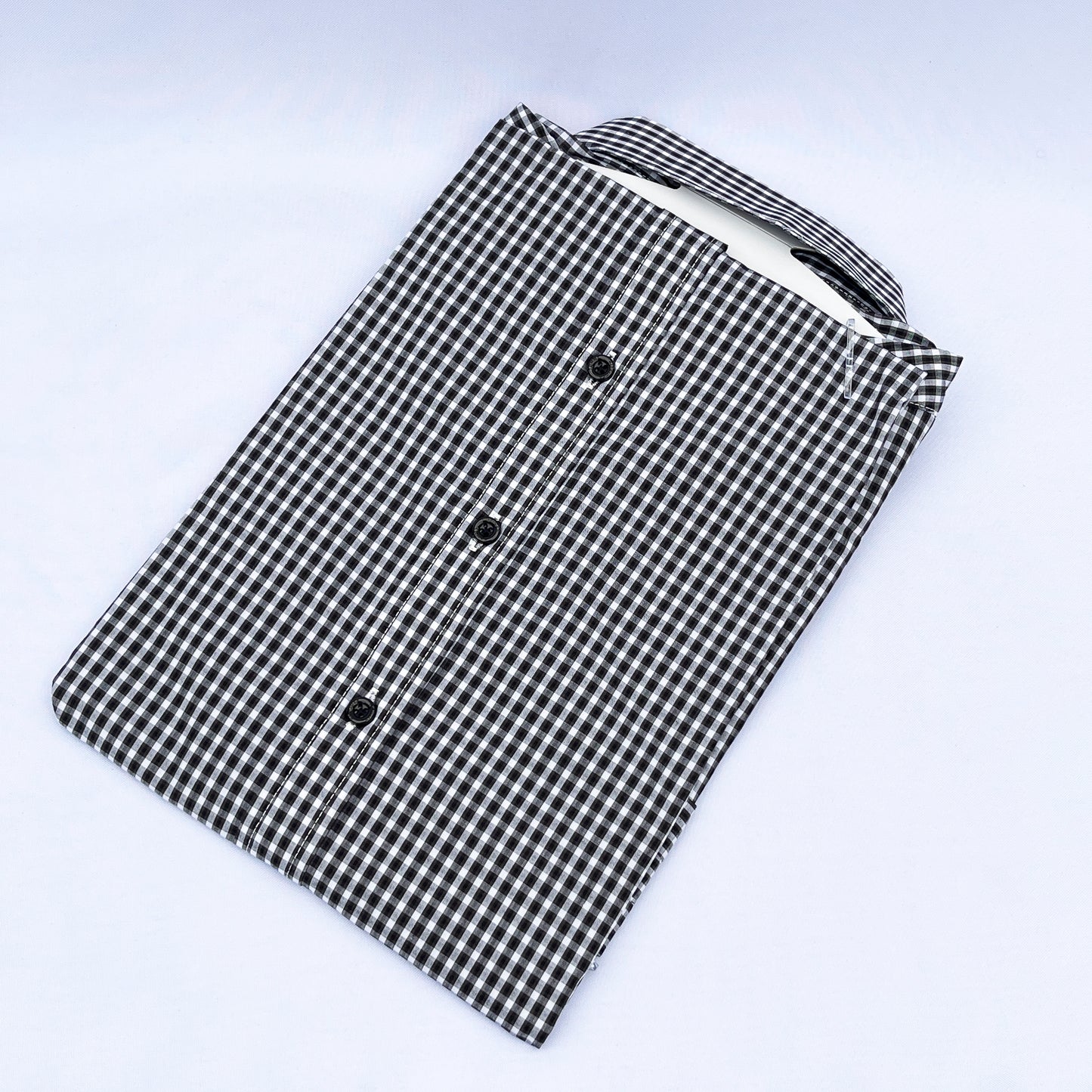 Men's Custom Slim Fit Oxford Shepherd Check Long Sleeves -THL 219