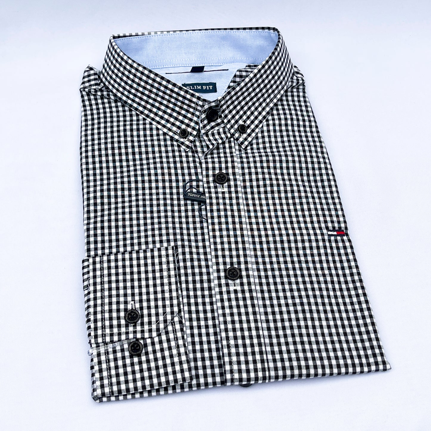 Men's Custom Slim Fit Oxford Vichy Check Long Sleeves -THL 221