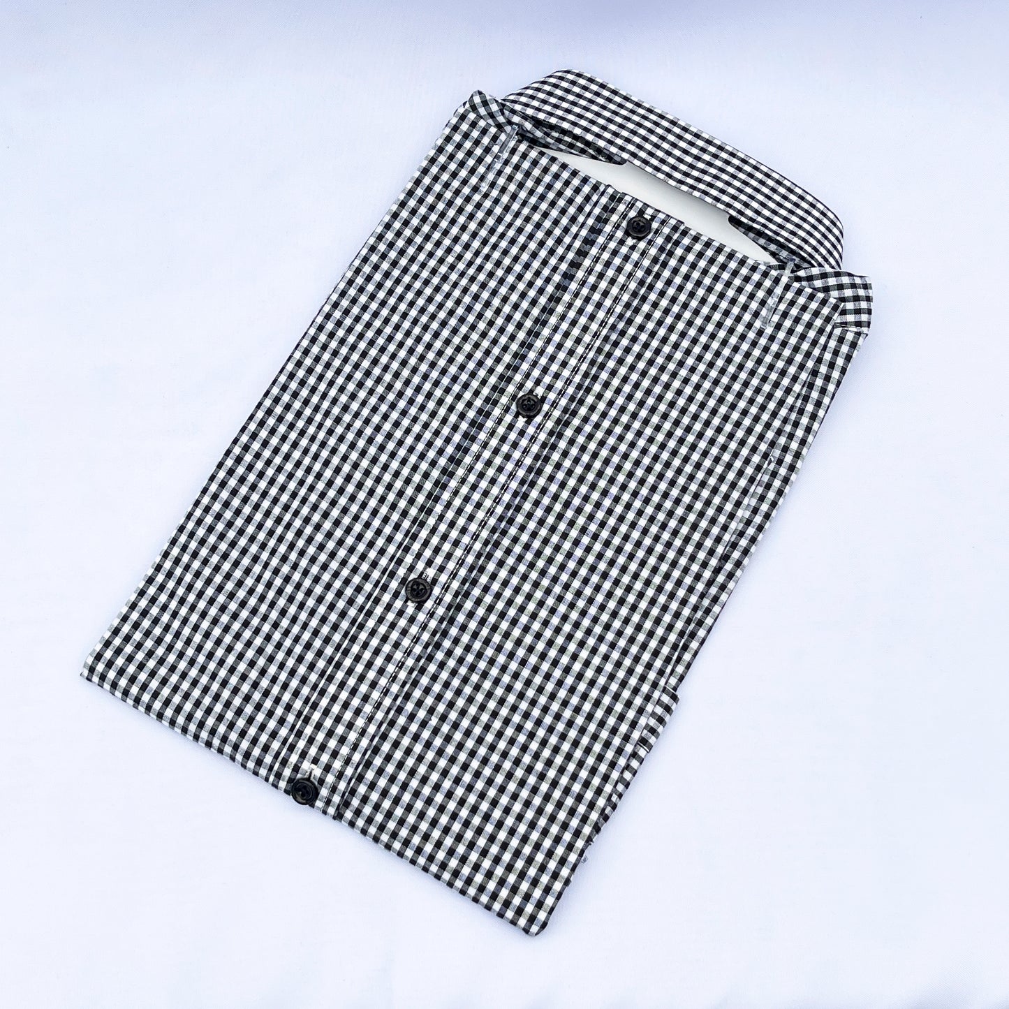 Men's Custom Slim Fit Oxford Vichy Check Long Sleeves -THL 221