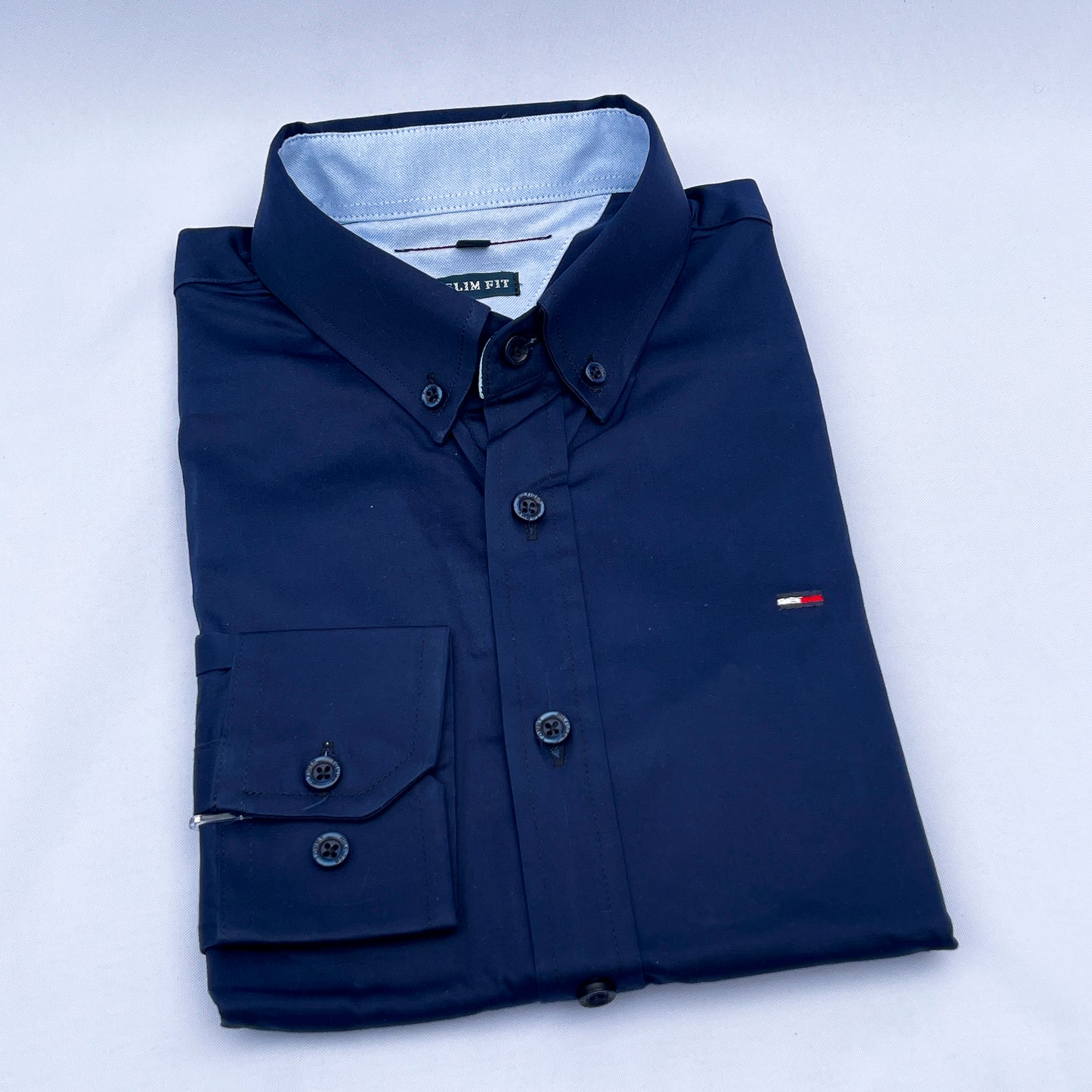 Men's Custom Slim Fit Oxford Navy Blue Long Sleeves -THL 229
