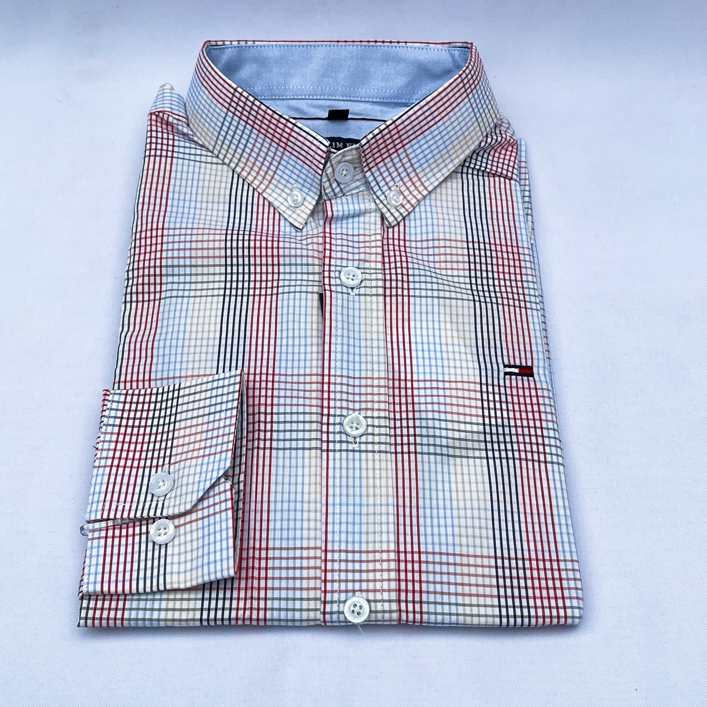 Men's Custom Slim Fit Oxford Check  Long Sleeves -THL 233