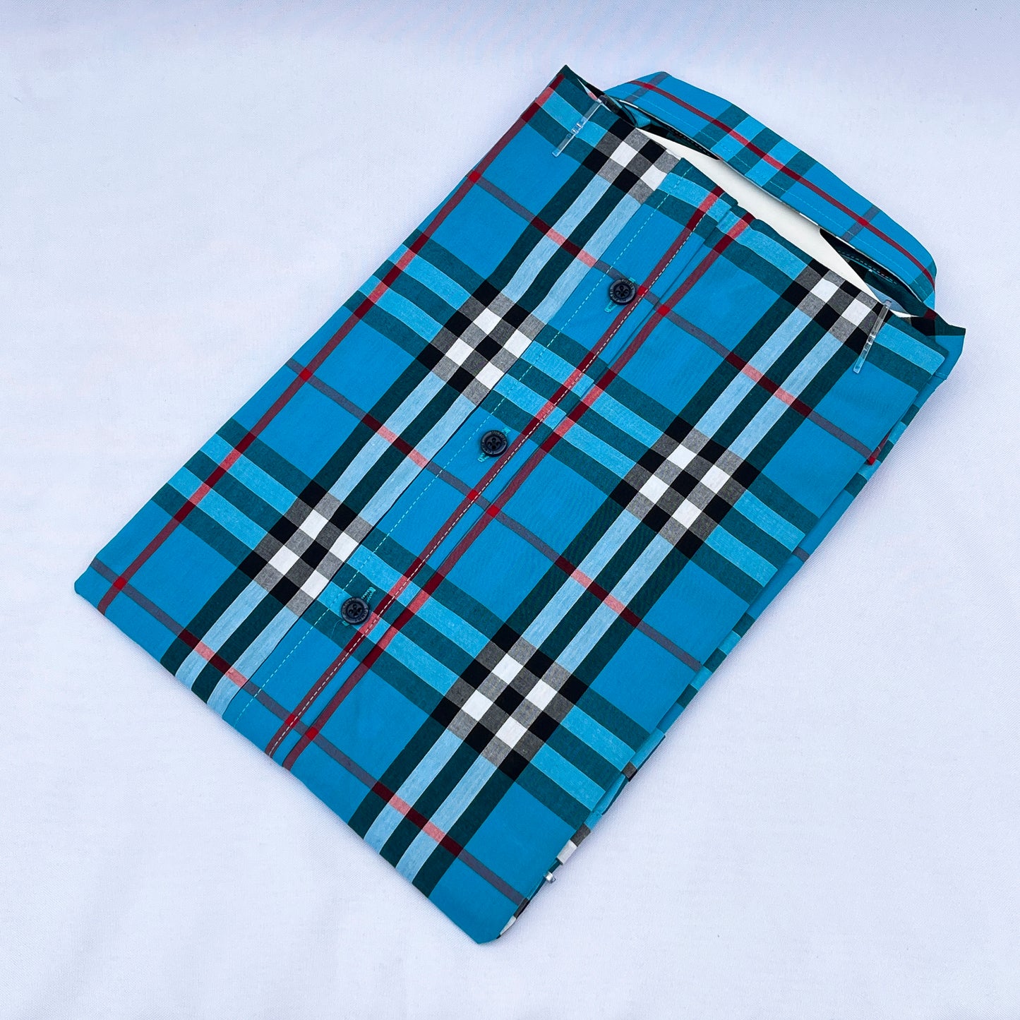 Men's Custom Slim Fit Oxford Check  Long Sleeves -THL 237