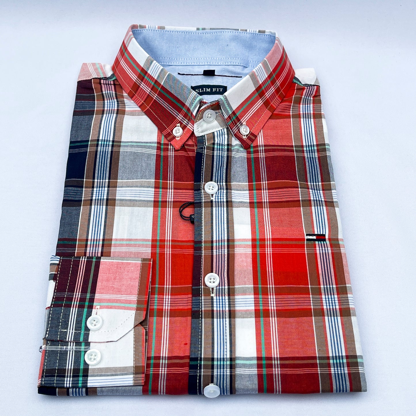 Men's Custom Slim Fit Oxford Plaid Tartan  Long Sleeves -THL 241