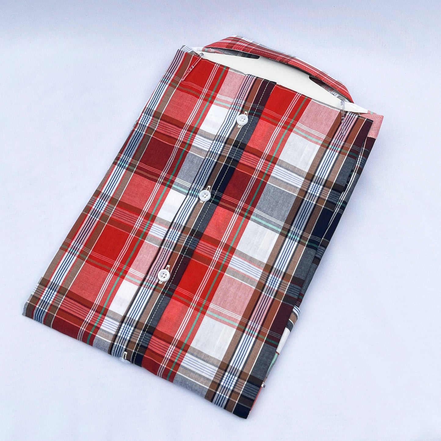 Men's Custom Slim Fit Oxford Plaid Tartan  Long Sleeves -THL 241
