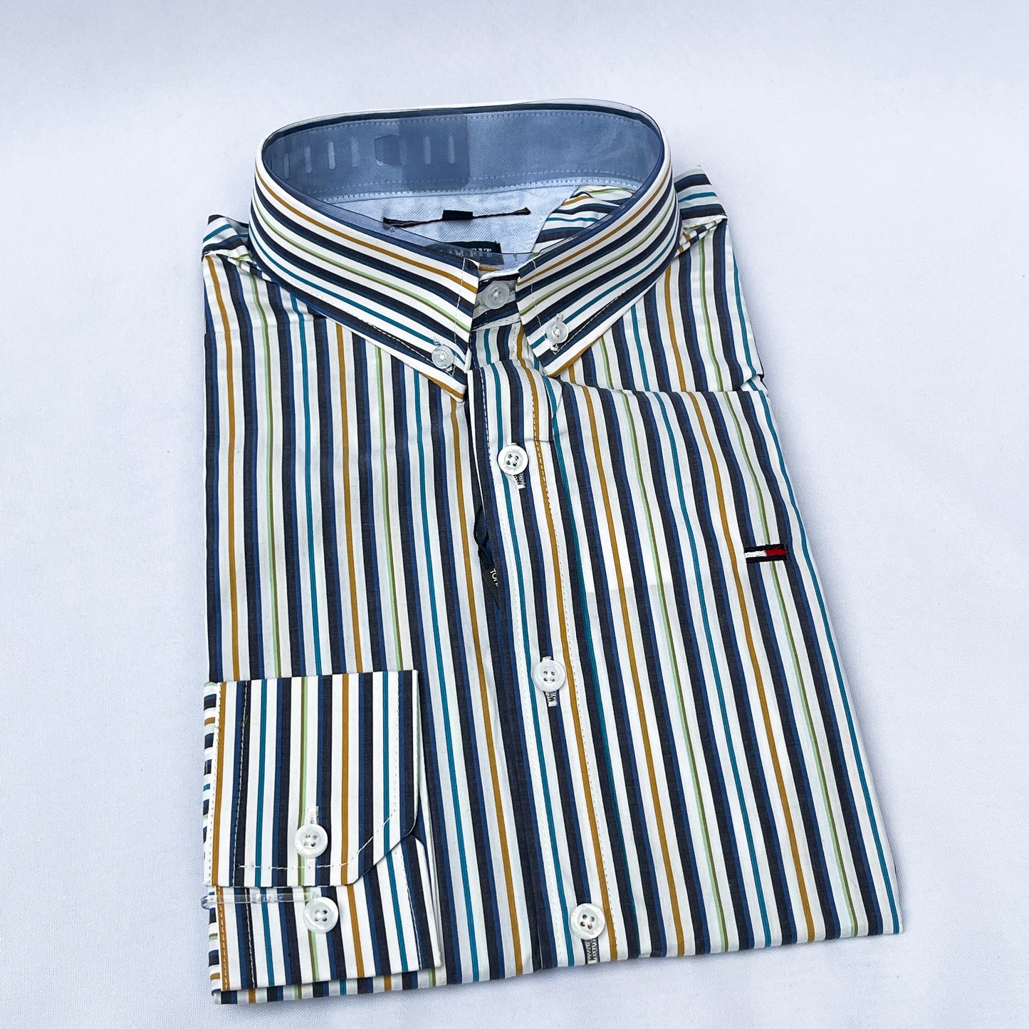 Men's Custom Slim Fit Oxford Striped Long Sleeves -THL 245