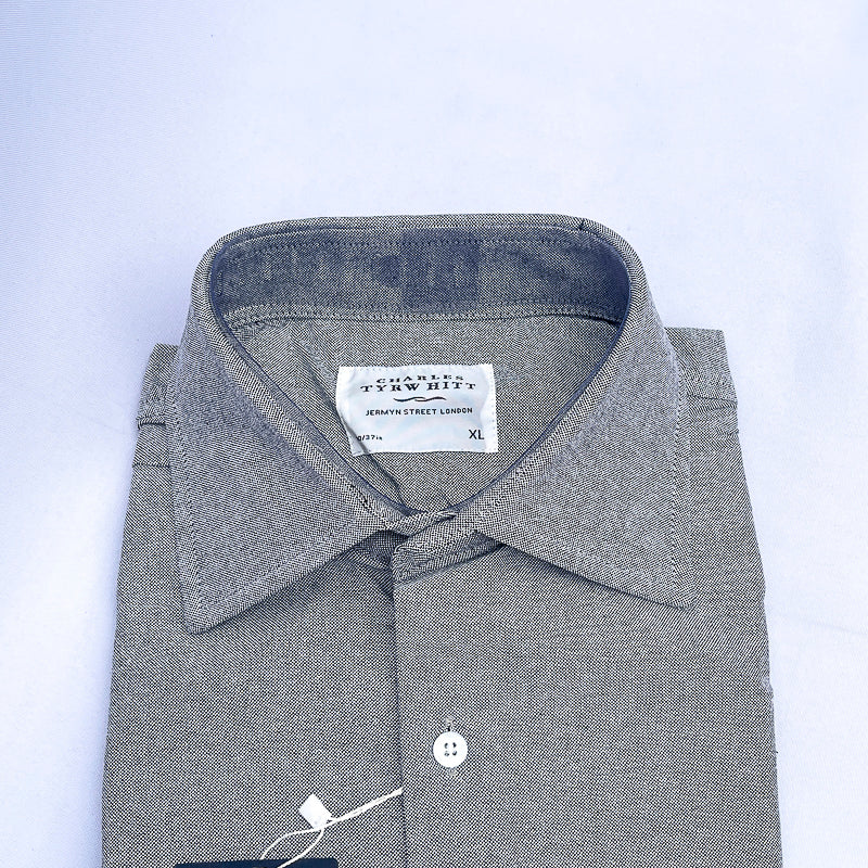 Men's Custom Fit Plain Gray Long Sleeve CT043