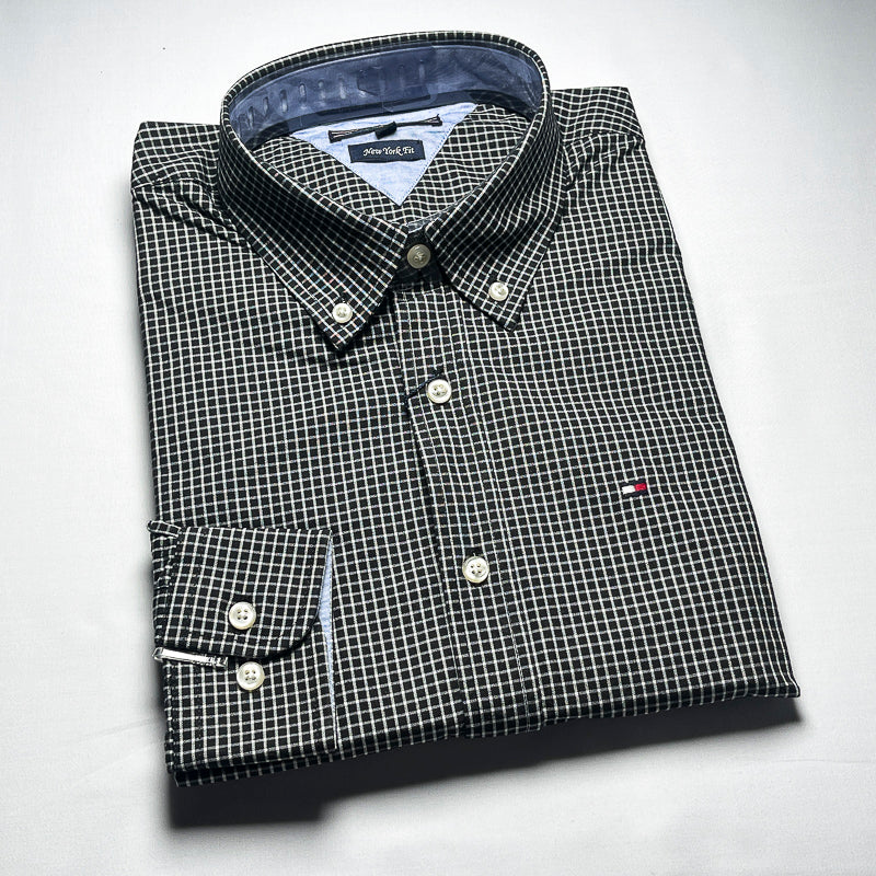 Men's Custom Fit Black Long Sleeve- TH306