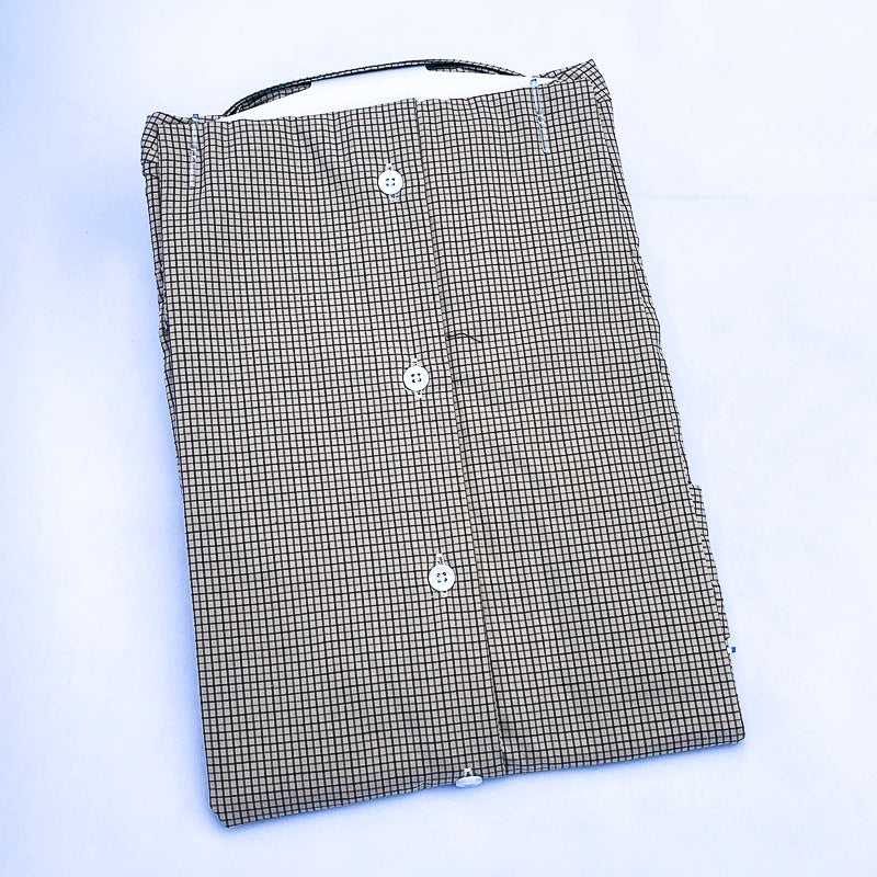 Men's Custom Fit Brown Check Long Sleeve CT044