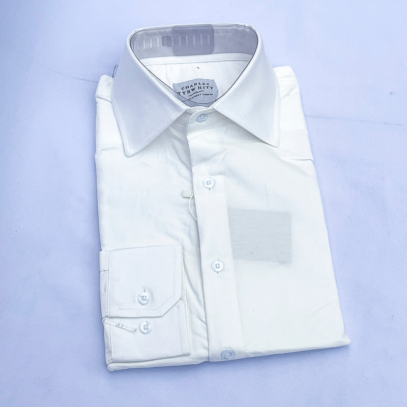 Men's Custom Fit White Long Sleeve CT050