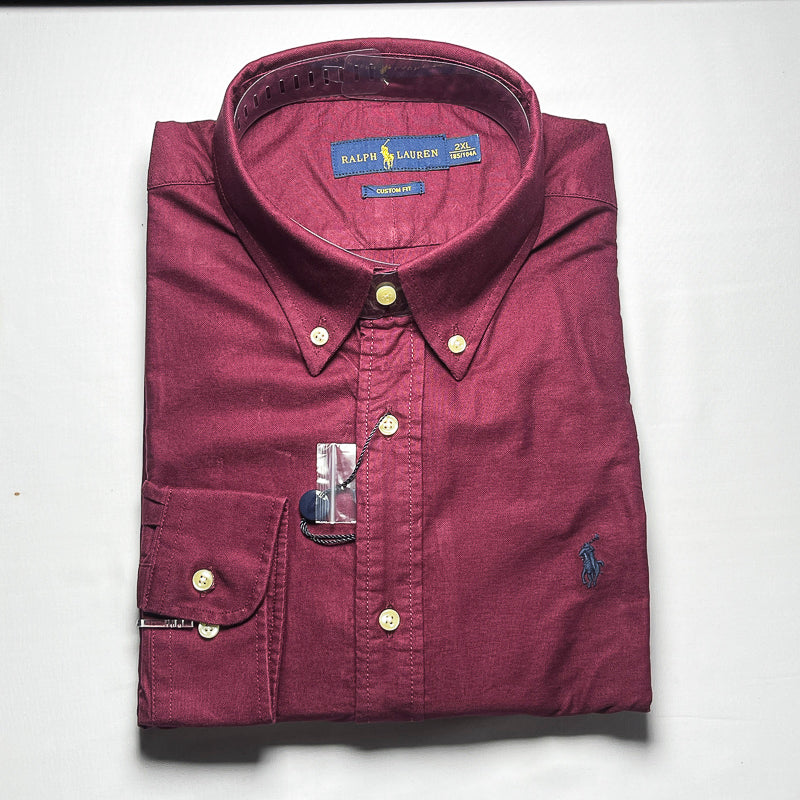 Men's Custom Fit Wine Long Sleeve -PRL514