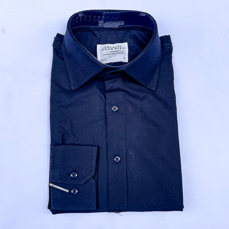 Men's Custom Fit Navy Blue Long Sleeve CT052