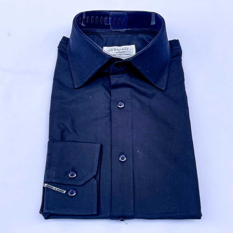 Men's Custom Fit Navy Blue Long Sleeve CT052