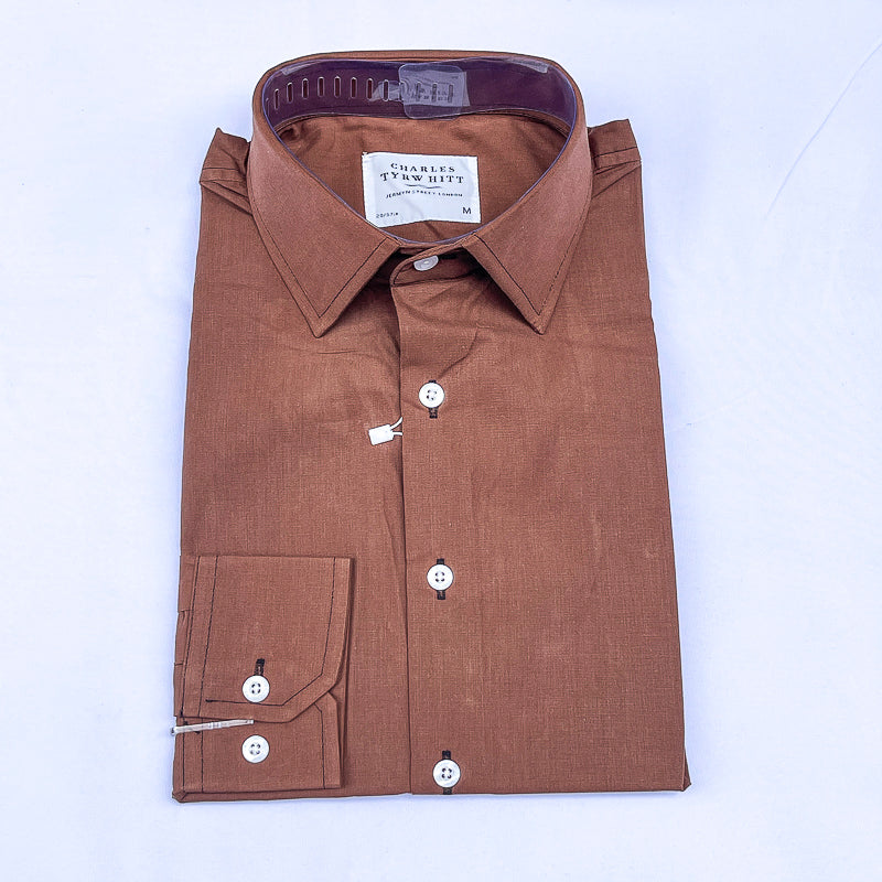 Men's Custom Fit Brown Long Sleeve CT054