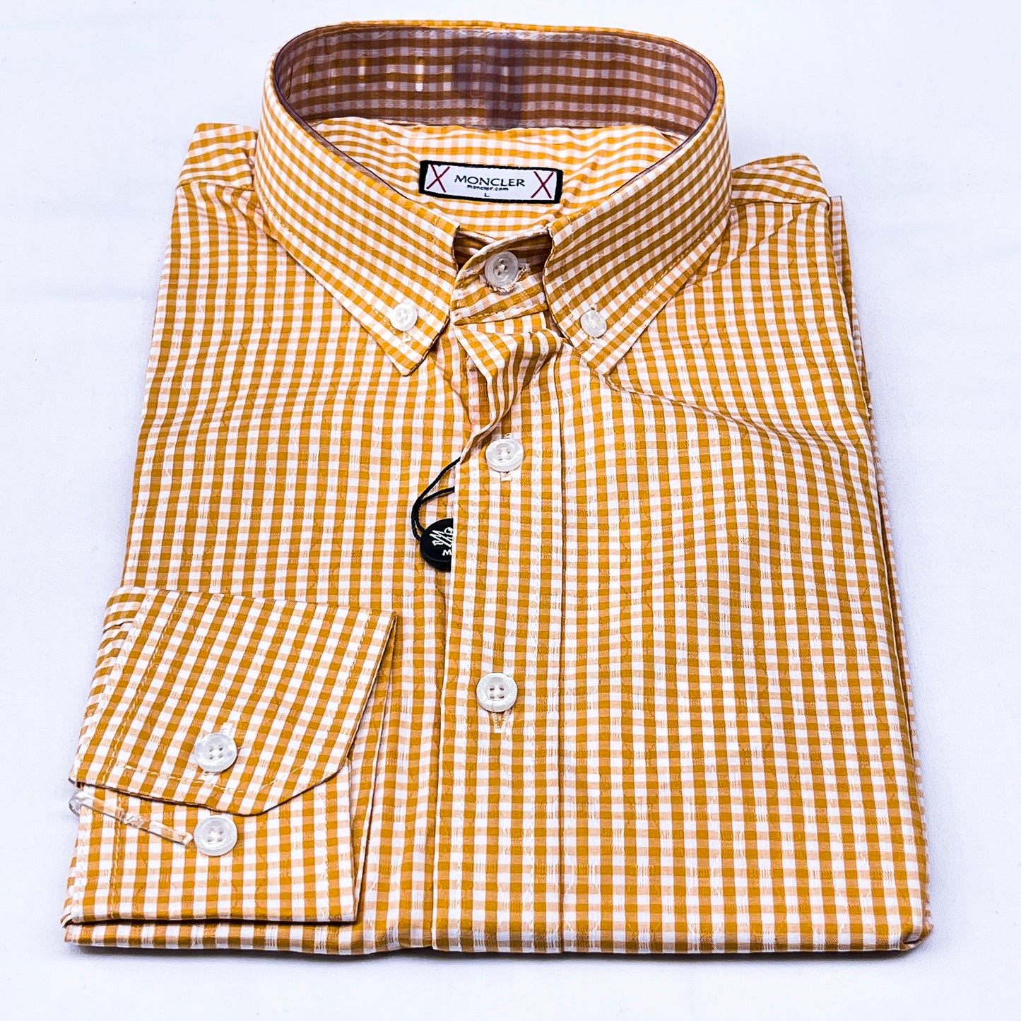 Men’s Custom Fit Orange Checked Shirt - G023