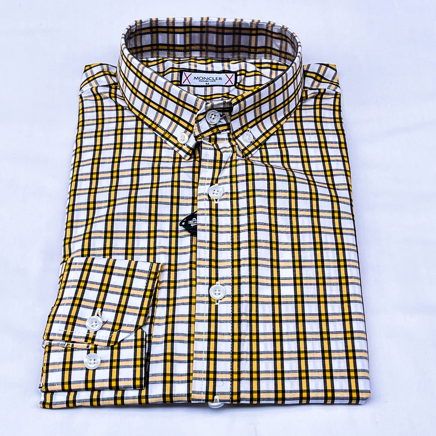 Men’s Custom Fit Yellow Checked Shirt - G014