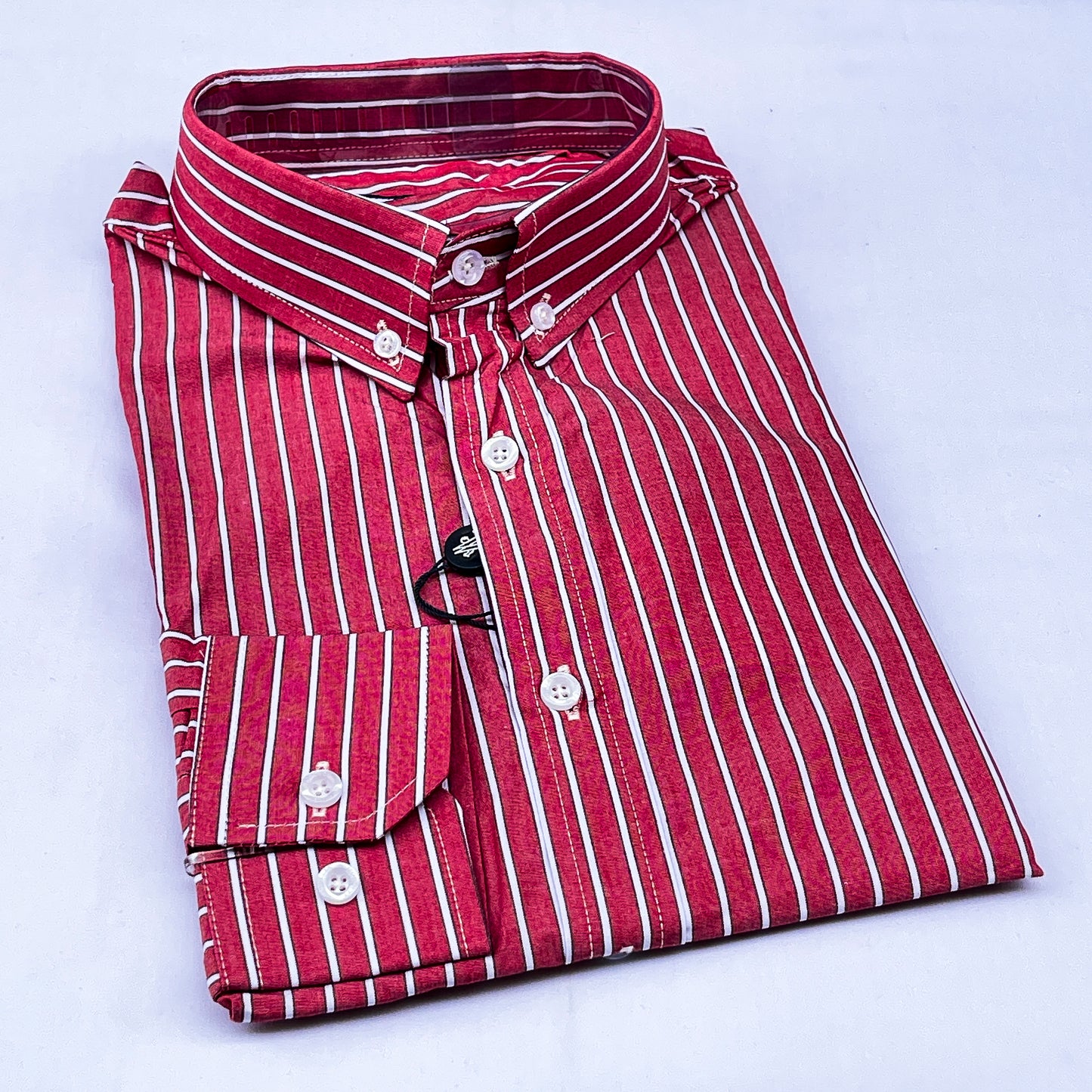 Men’s Custom Fit Red Striped Shirt W02