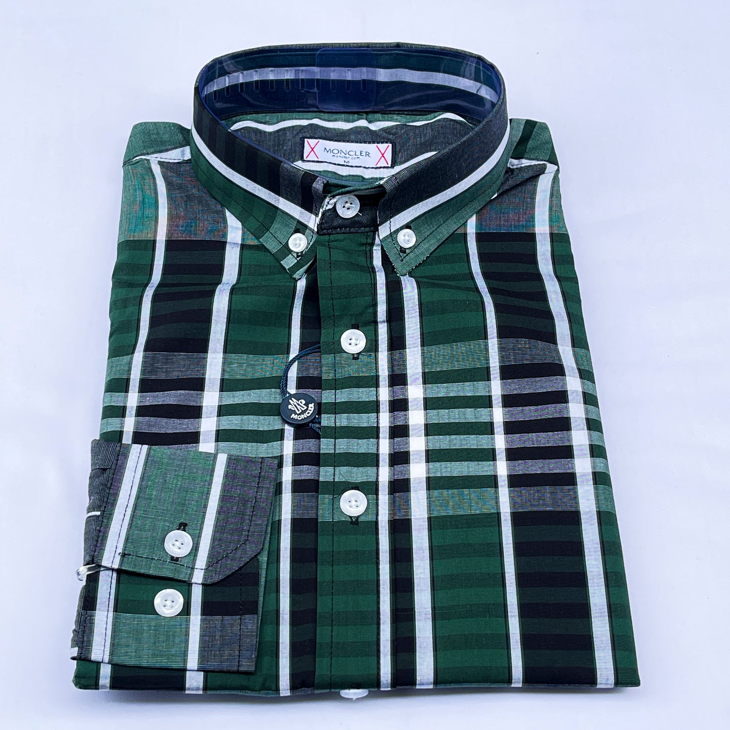 Men’s Custom Fit Green Striped Shirt G10