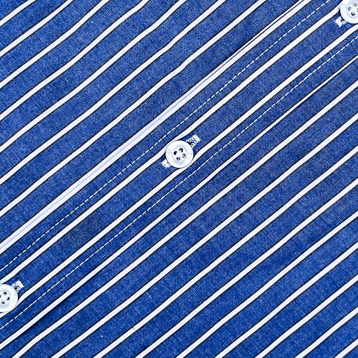 Men’s Custom Fit Blue Striped Shirt W02