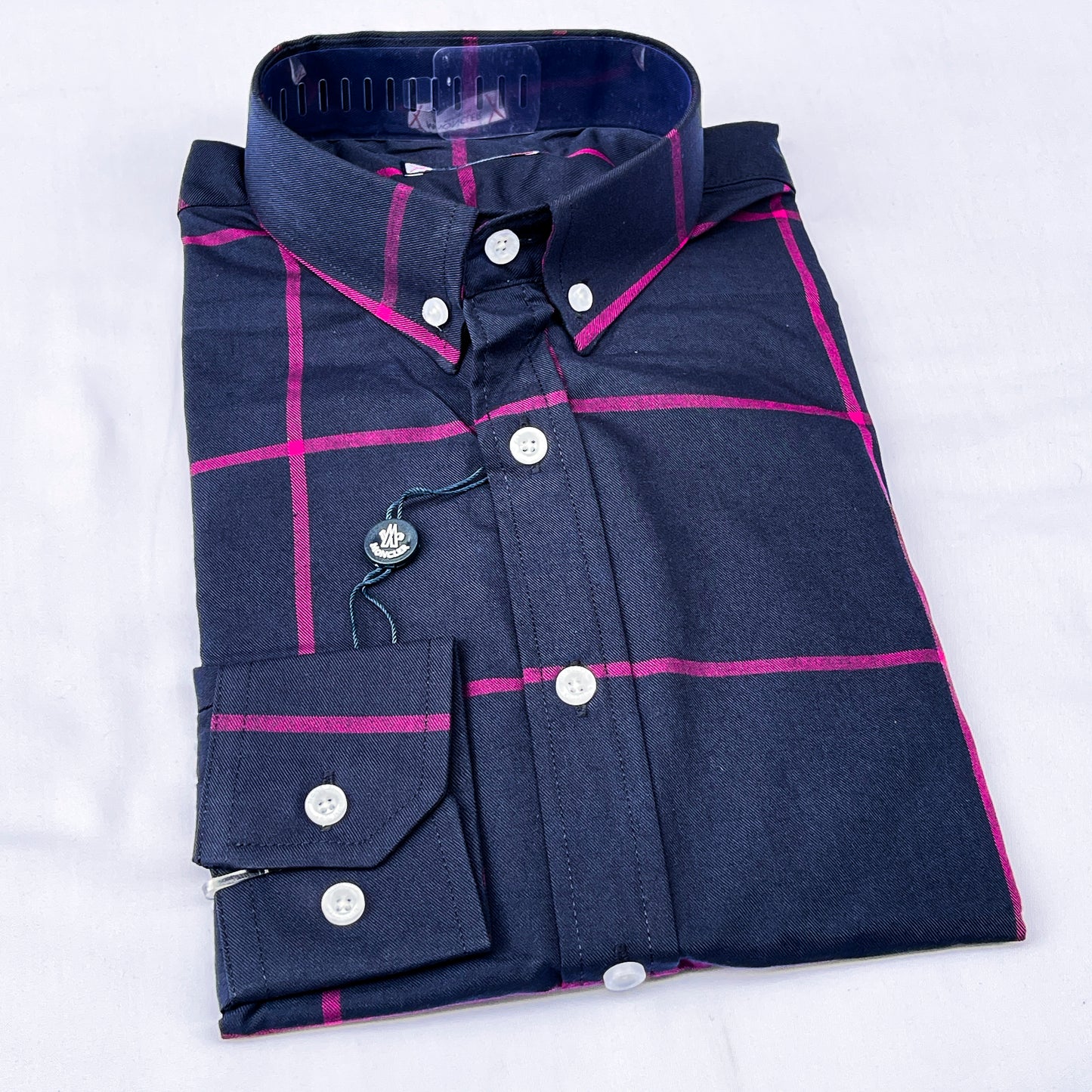Men’s Custom Fit Navy Blue Striped Shirt G09