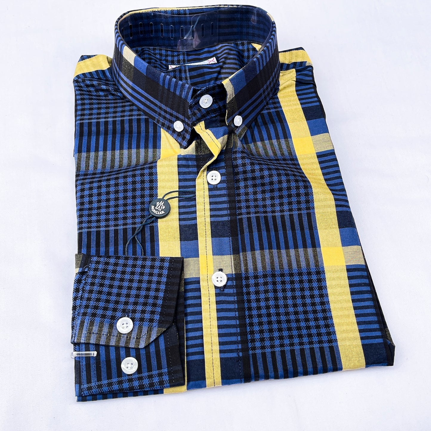 Men’s Custom Fit Navy Blue Striped Shirt G11