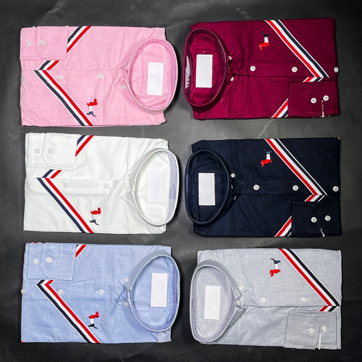 Men's Custom Fit Wine Long Sleeve Oxford Shirt -TB107