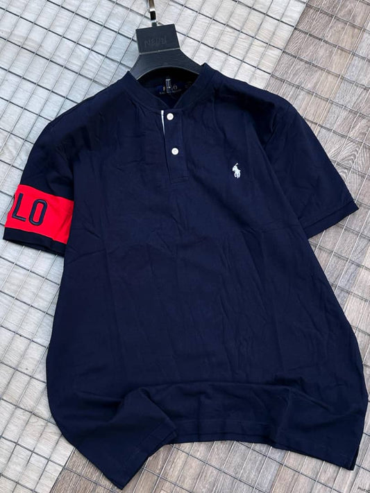 Men's Short Sleeve Navy Blue Shirt -PRL4
