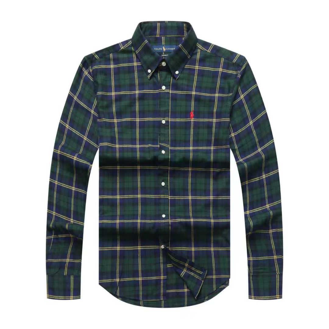 Men Custom Fit Spruce Green Tartan Plaid Long Sleeve