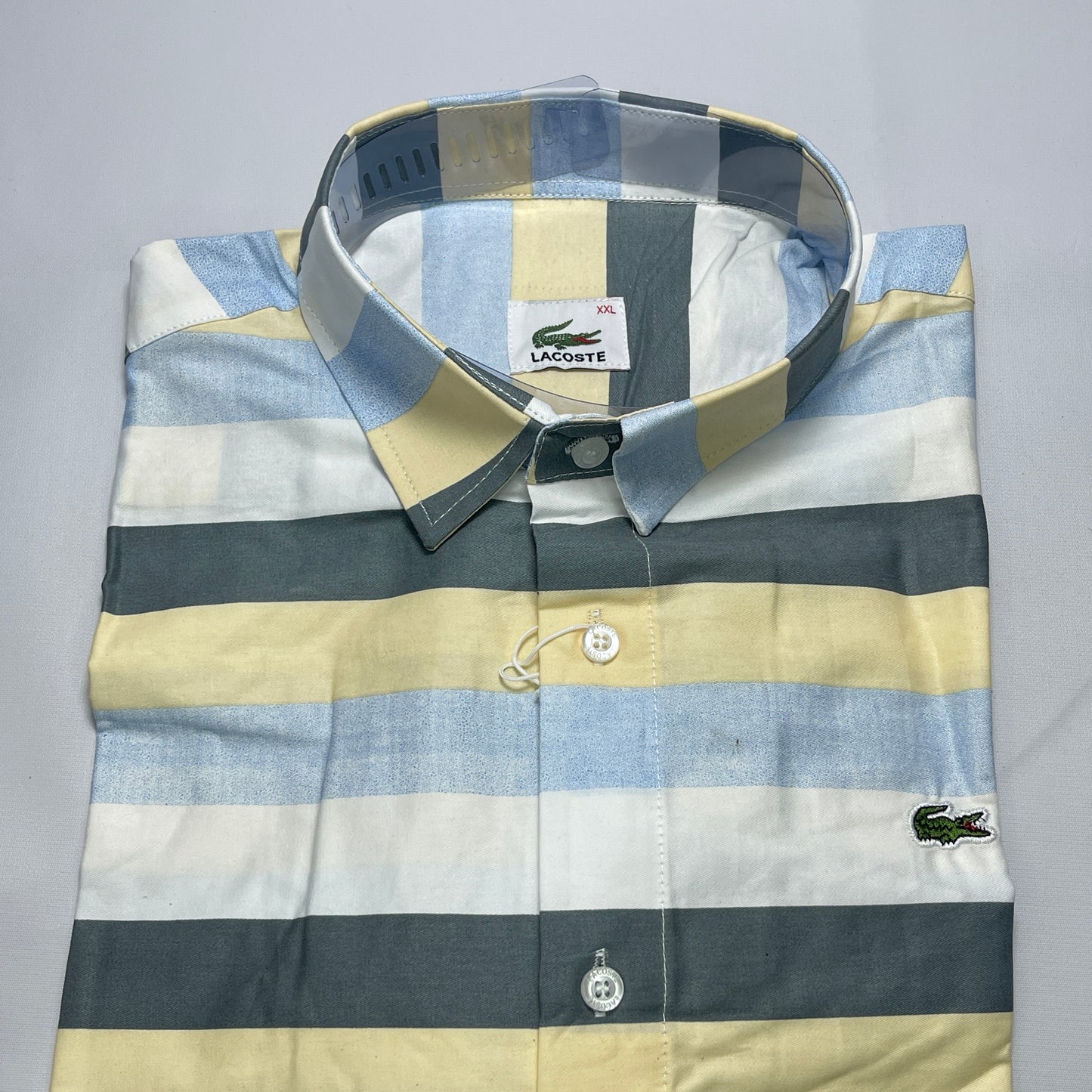 Men Custom Fit Blue Striped Shirt -LS01