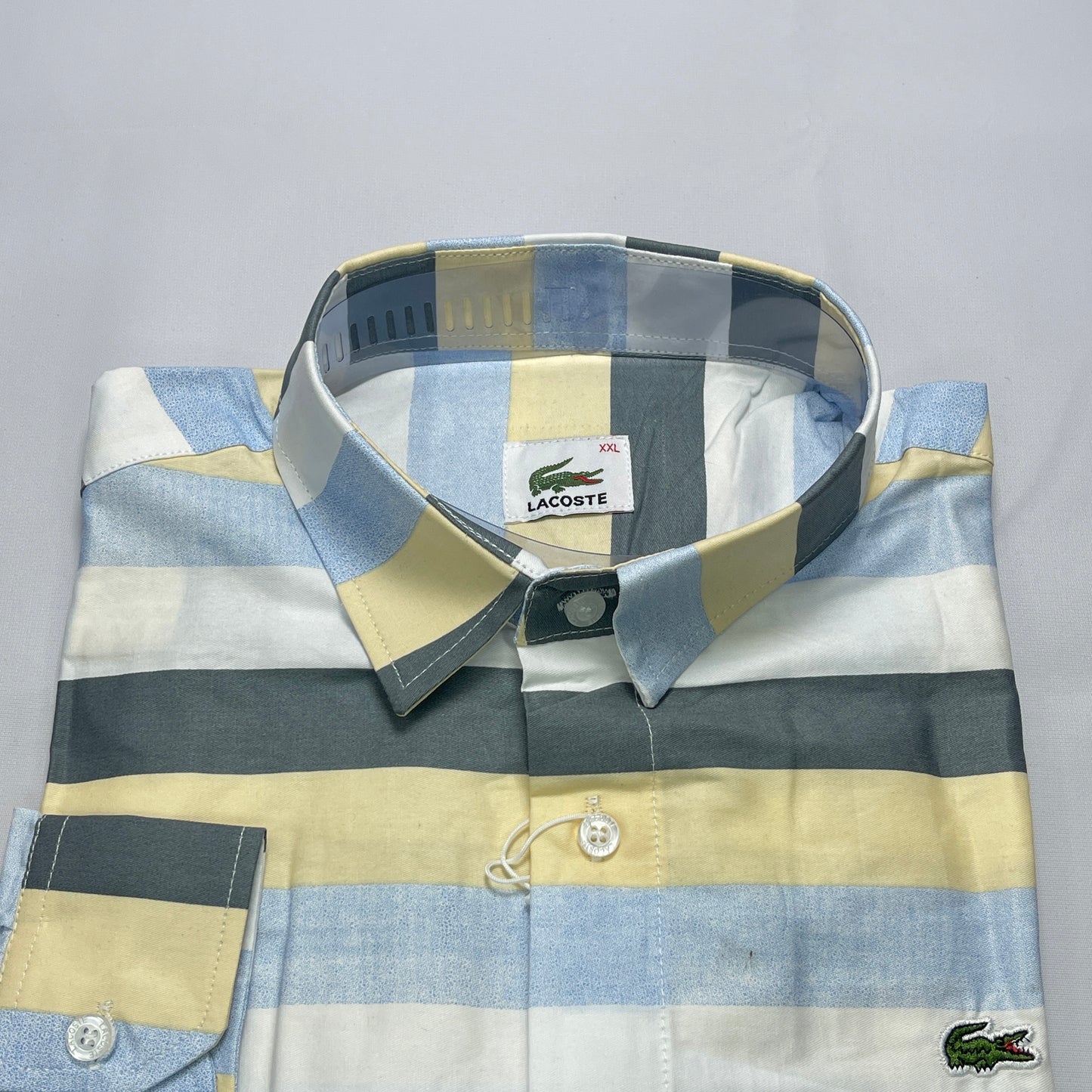 Men Custom Fit Blue Striped Shirt -LS01