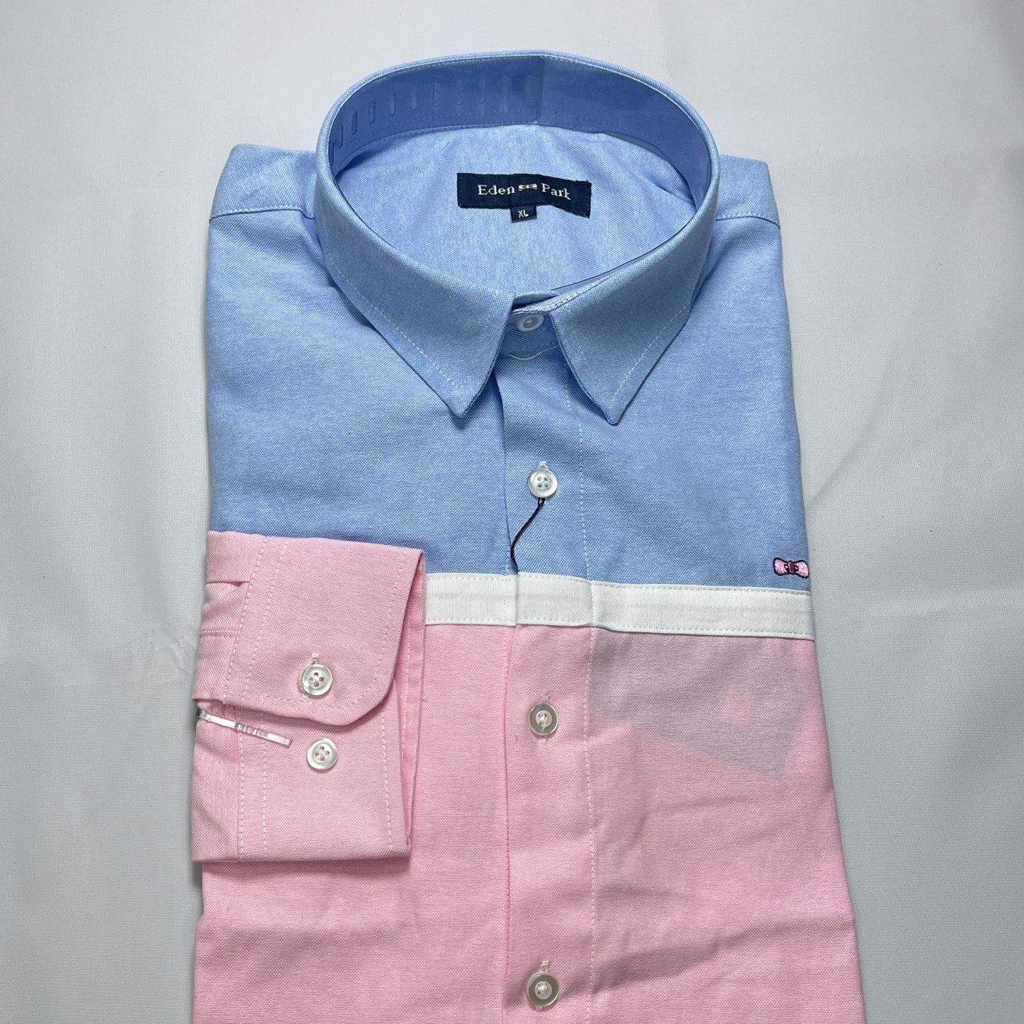 Eden Park Dual-Tone Blue and Pink Oxford Long Sleeve