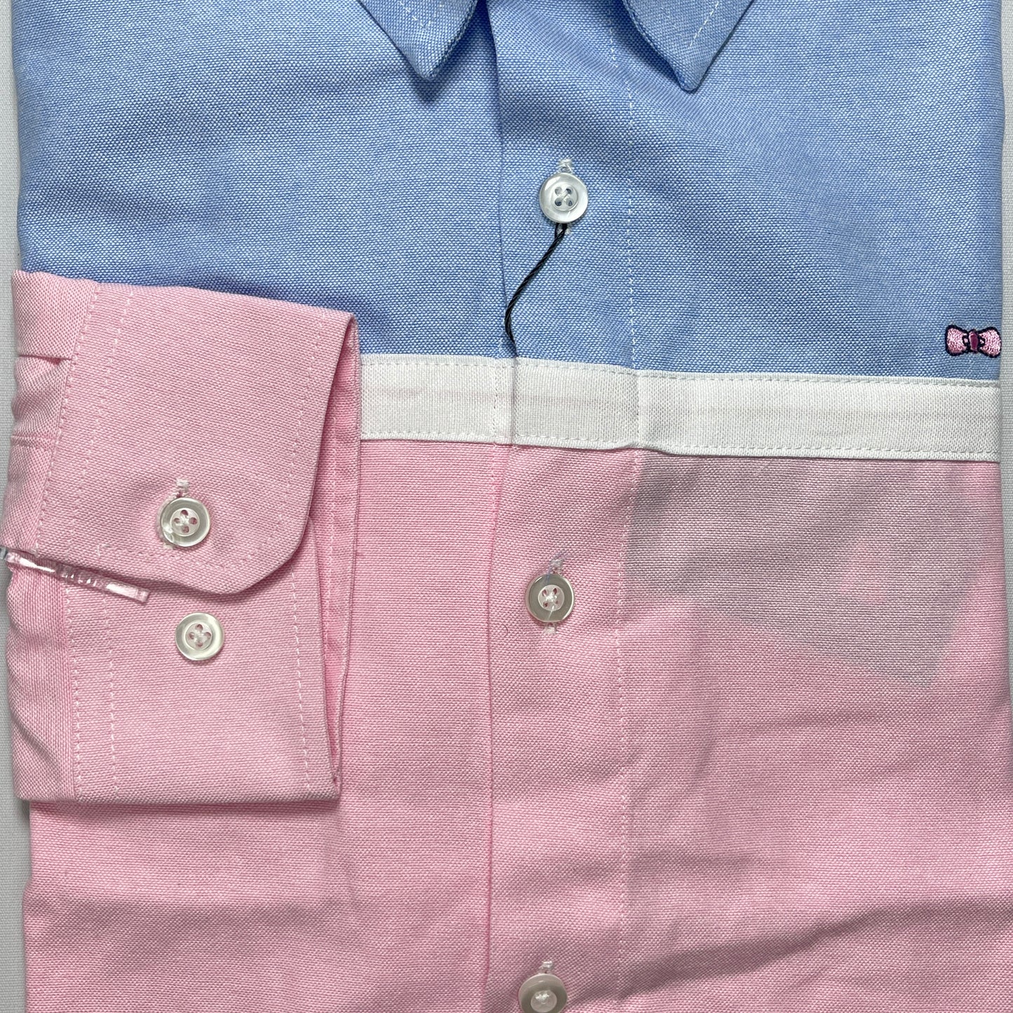 Eden Park Dual-Tone Blue and Pink Oxford Long Sleeve