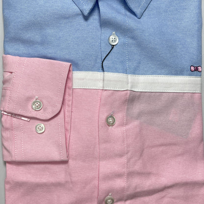 Eden Park Dual-Tone Blue and Pink Oxford Long Sleeve