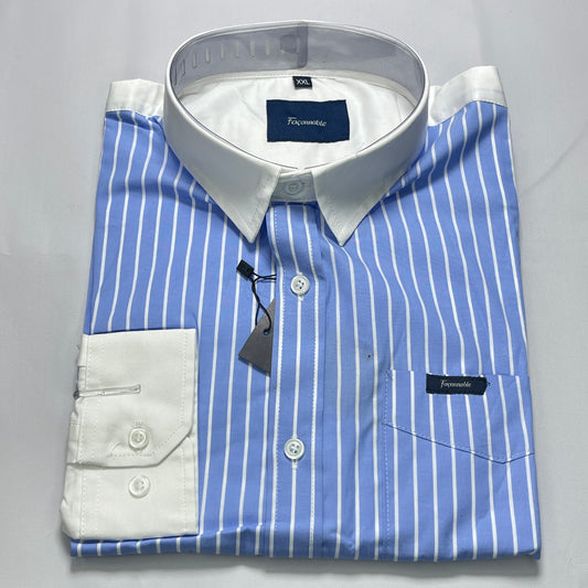 Blue Striped Faconnable Men Shirt
