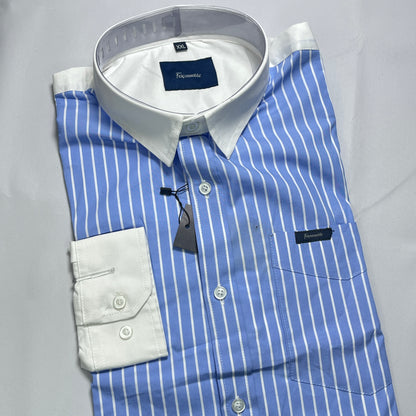 Blue Striped Faconnable Men Shirt