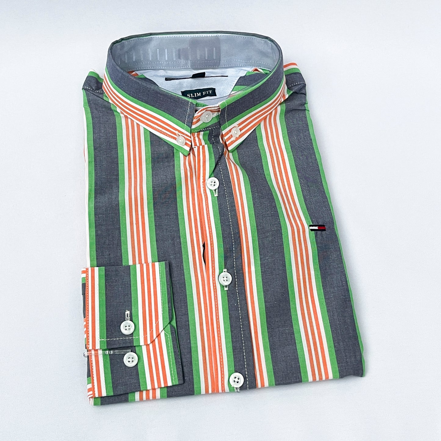 Men's Custom Slim Fit Oxford Striped Long Sleeves -THL 251