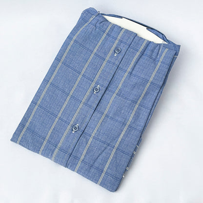 Men's Custom Slim Fit Oxford Blue Striped Long Sleeves -THL 257