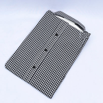 Men's Custom Slim Fit Oxford Shepherd Check Long Sleeves -THL 219