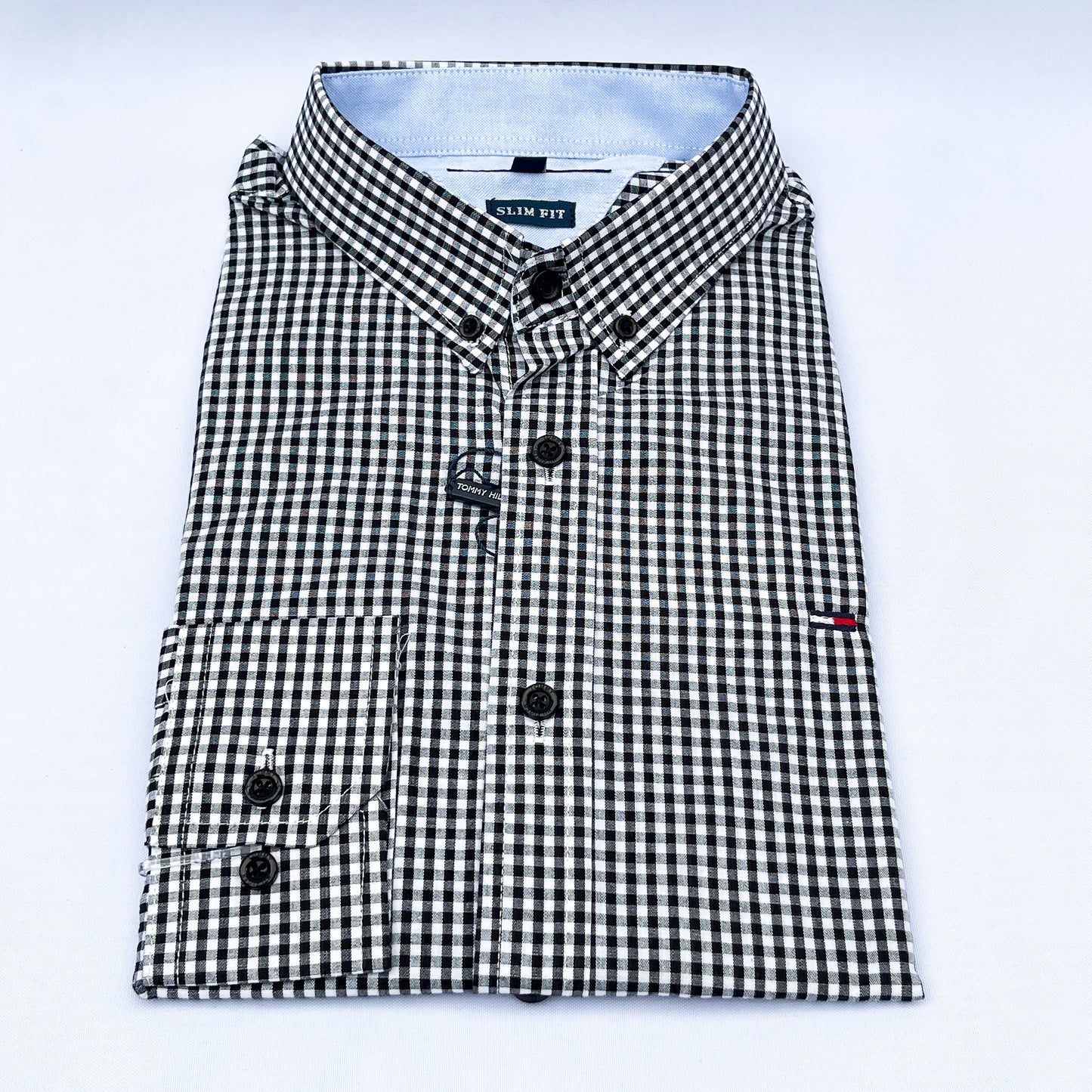 Men's Custom Slim Fit Oxford Vichy Check Long Sleeves -THL 221