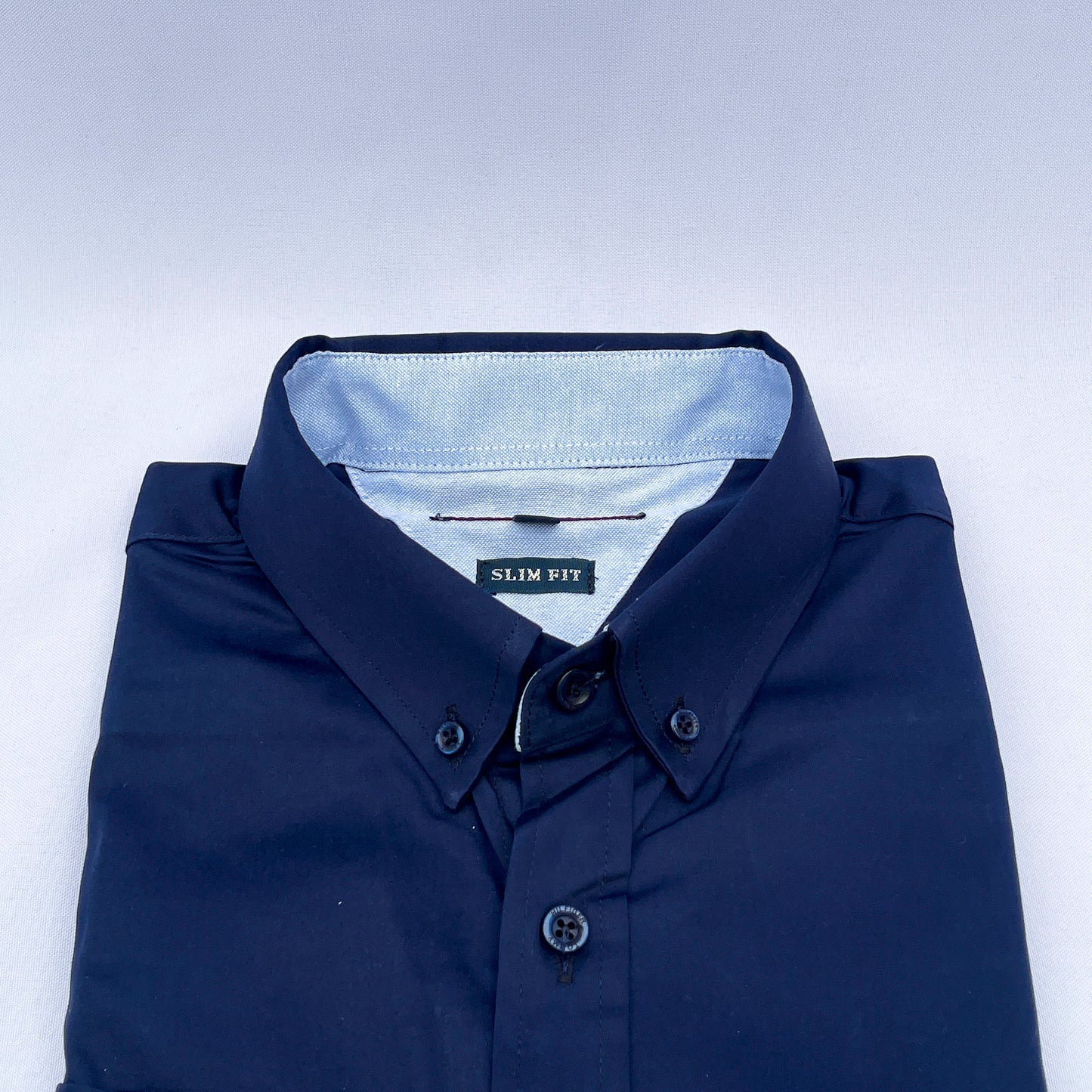 Men's Custom Slim Fit Oxford Navy Blue Long Sleeves -THL 229