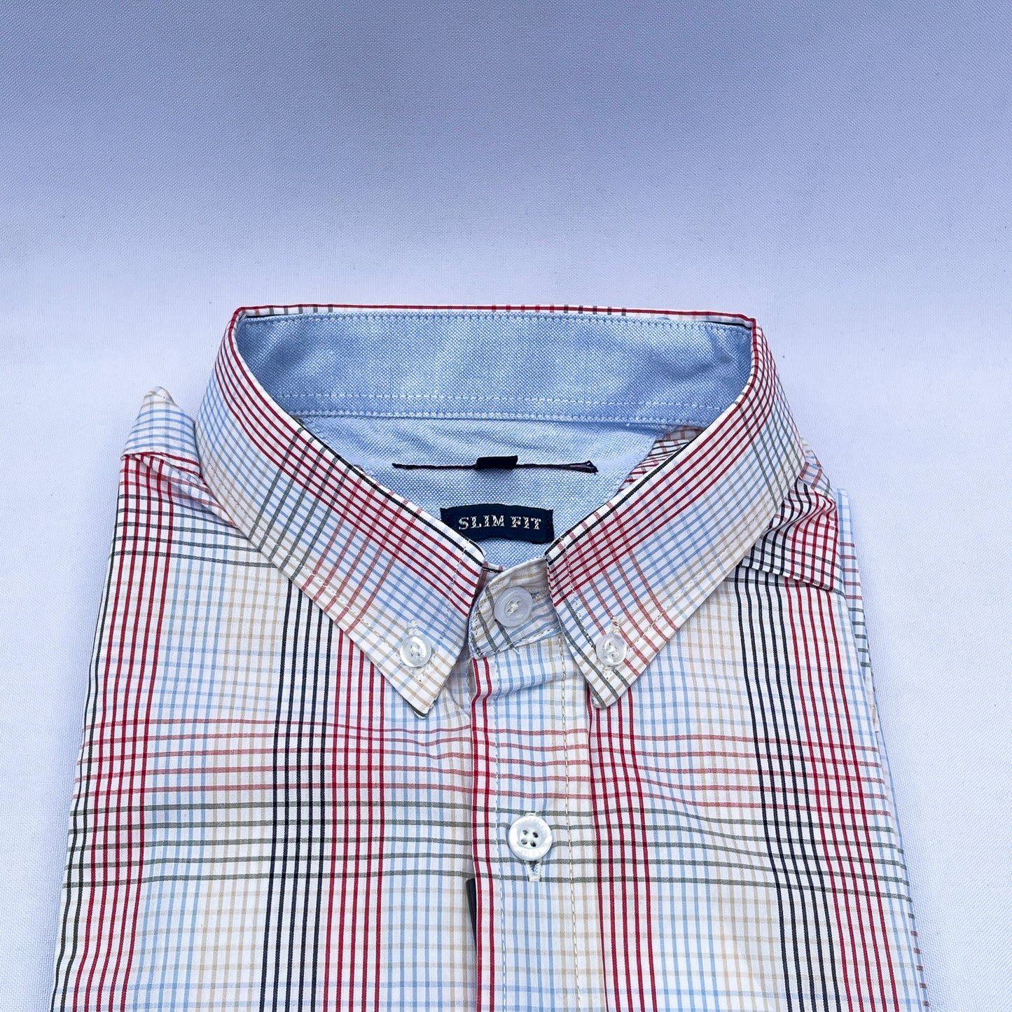 Men's Custom Slim Fit Oxford Check  Long Sleeves -THL 233