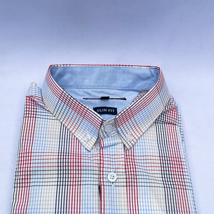 Men's Custom Slim Fit Oxford Check  Long Sleeves -THL 233