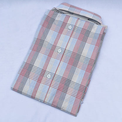 Men's Custom Slim Fit Oxford Check  Long Sleeves -THL 233