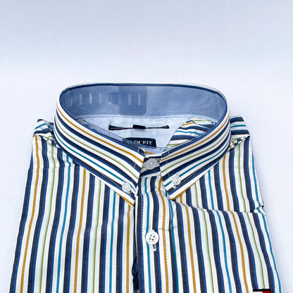 Men's Custom Slim Fit Oxford Striped Long Sleeves -THL 245