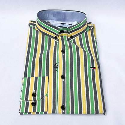 Men's Custom Slim Fit Oxford Striped Long Sleeves -THL 247